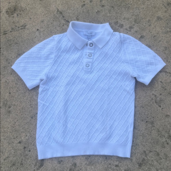 REISS Kids Eli Ecru White Cableknit Polo Shirt
Youth Size 8-9Y - Picture 2 of 7
